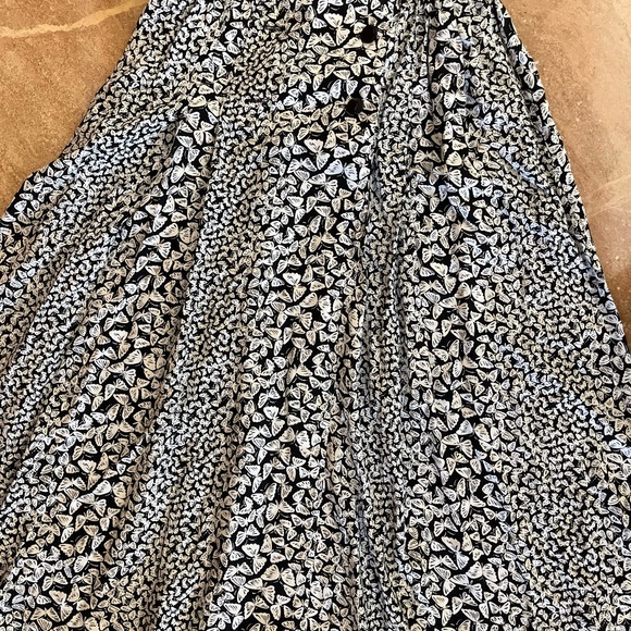 Vintage 80s Dress size 14 Liz Roberts Butterfly Print With While Collar - Picture 2 of 7